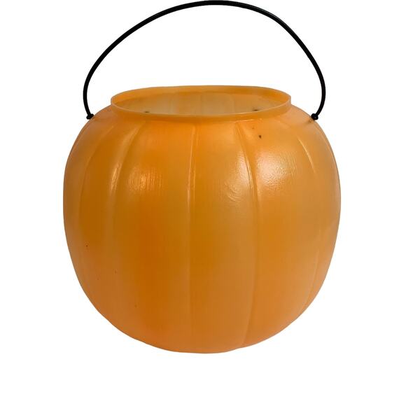 General Foam Plastics Orange Blow Mold Jack-O-Lantern Pumpkin Halloween Bucket - Picture 4 of 6